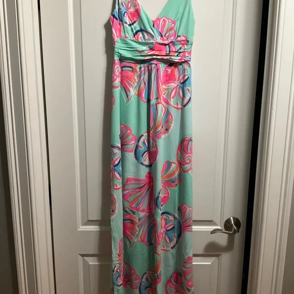 tulle ruffle maxi dress Francesca Maxi Dress, in Champagne Tulle Ruffle, Size: Large | Show Me Your Mumu